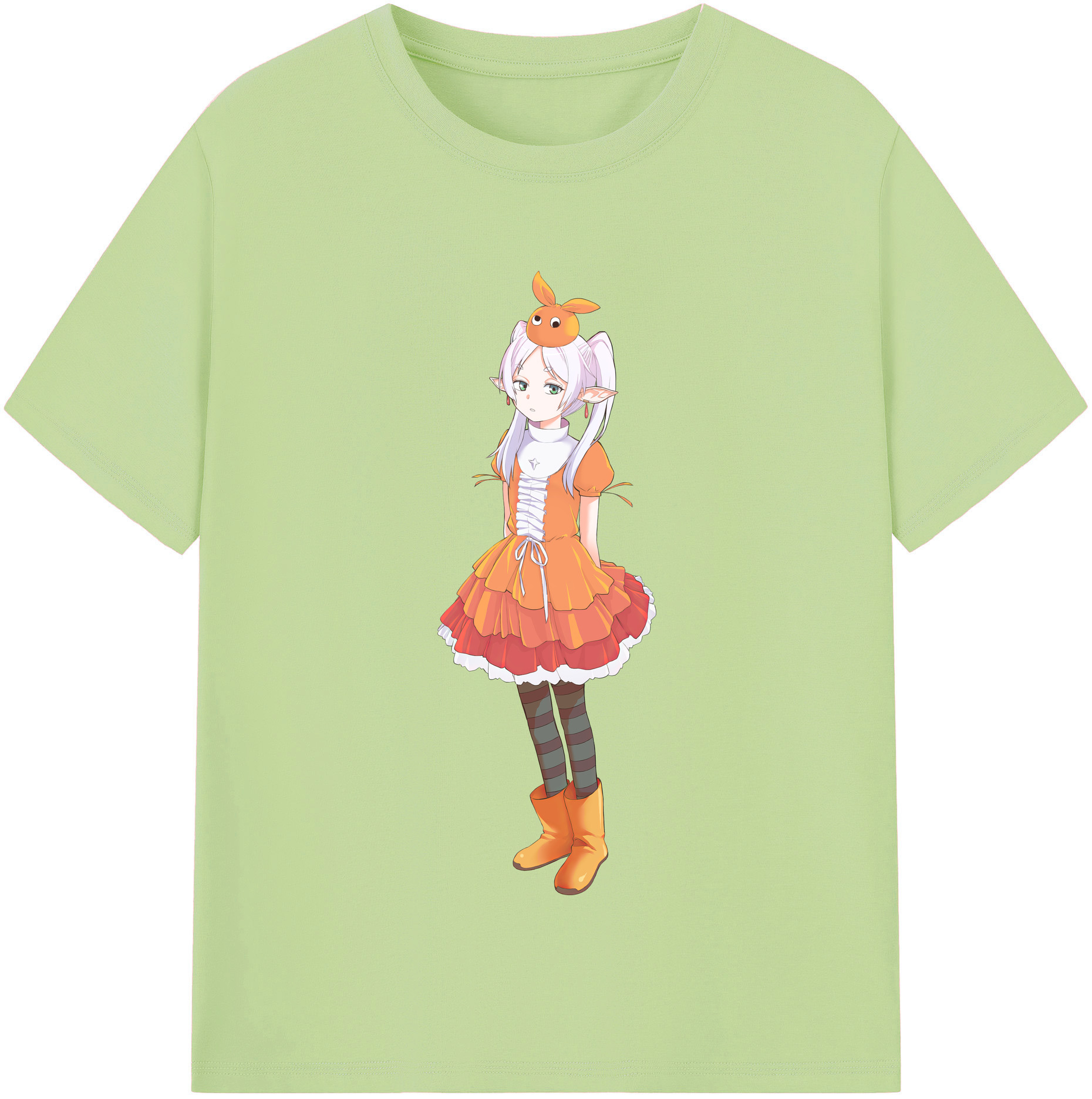 （画像用） 葬送のフリーレン Frieren 綿100％半袖Tシャツ（フロントプリント）